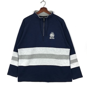 Vintage Suntory Boss Coffee Pullover Sweatshirt Embroidery Small Logo Coffee Boss Size Medium