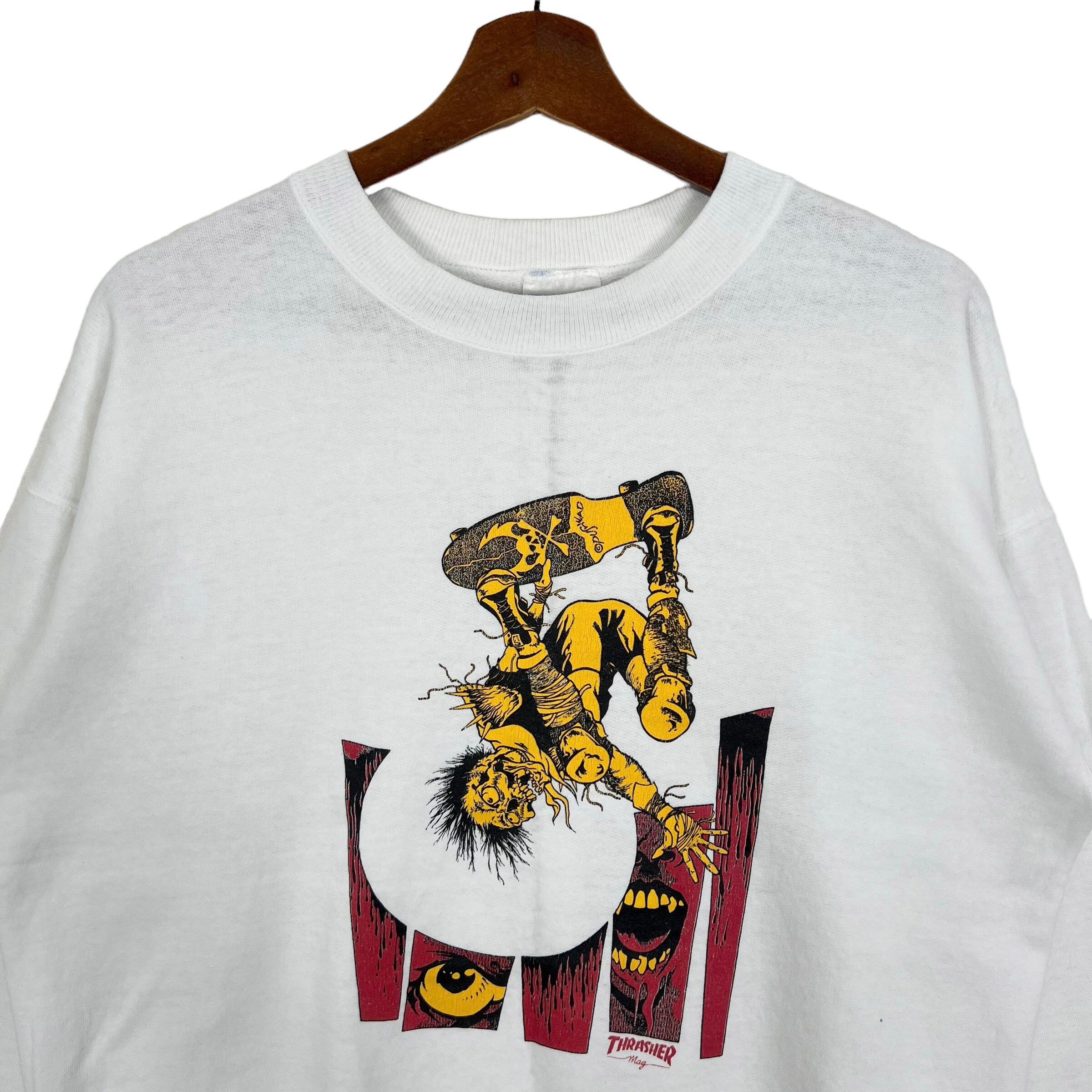 Vintage 90s Thrasher Pushead Art Sweatshirt - Skateboard Pullover