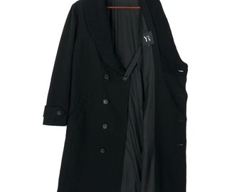 Yohji Yamamoto Wool Shawl Collar Long Coat - Y'S - Made in