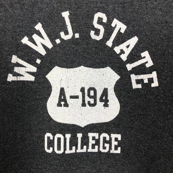 Vintage 80’s WWJ State College Sweatshirt Crewnec… - image 5