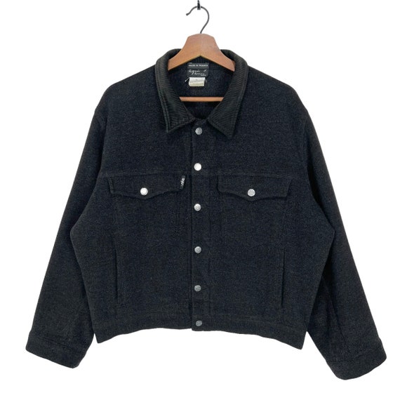 Vintage Agnes B Wool Trucker Jacket Made in France Size 2