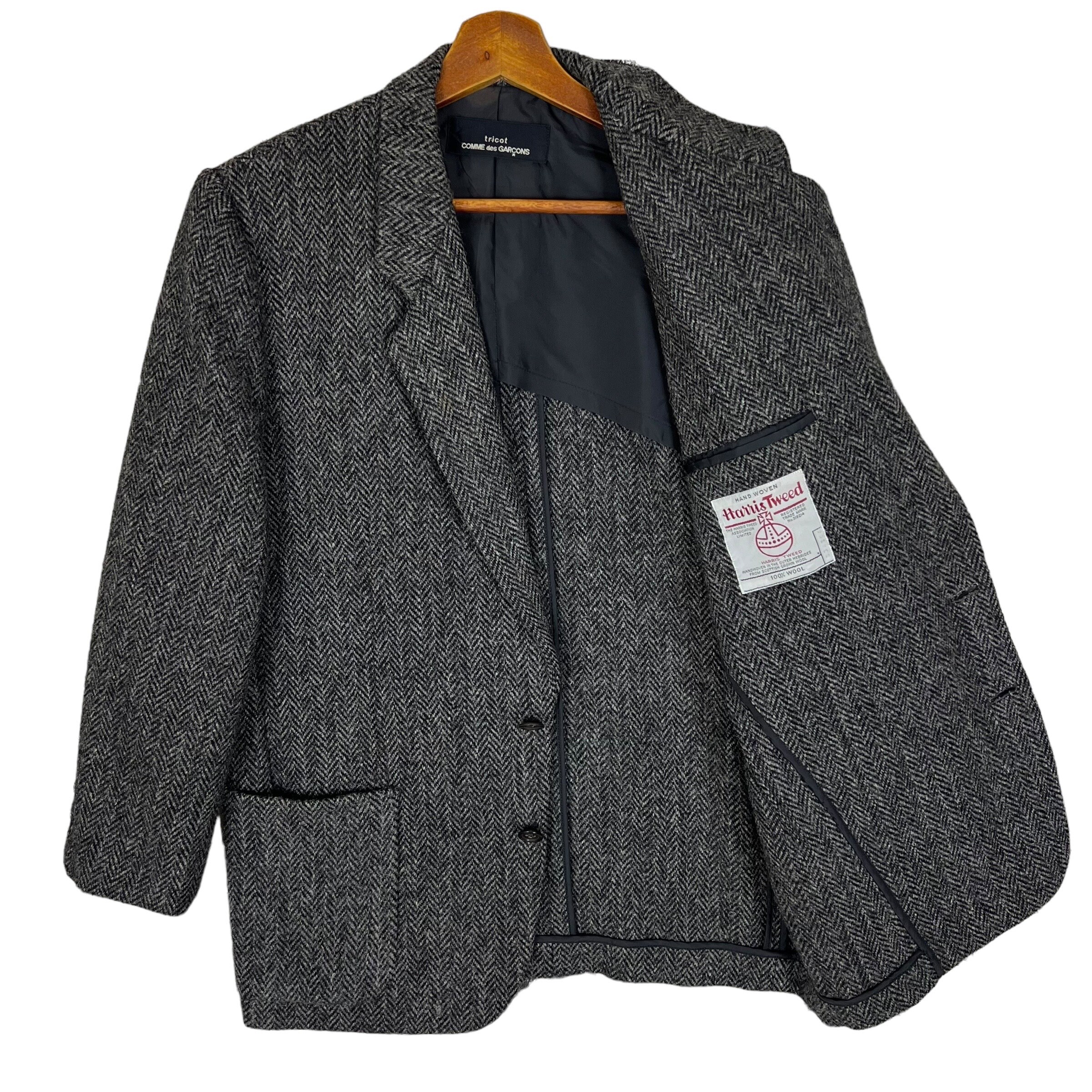Vintage Tricot Comme Des Garcons Harris Tweed Jacket Made in Japan 