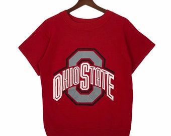 Vintage 90’s Ohio State Short Sleeve Sweatshirt OHIO STATE Raglan Sweatshirt Pullover