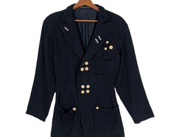Vintage 80s Yohji Yamamoto Rayon Coat Jacket Made In Japan Size Small