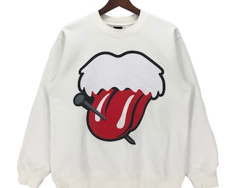 Rare!! Numbernine AW2003 Sweatshirt Albert Einstein x Classic Rolling Stones Tongue Logo Print Sweatshirt NUMBER(N)INE by Takahiro Miyashita