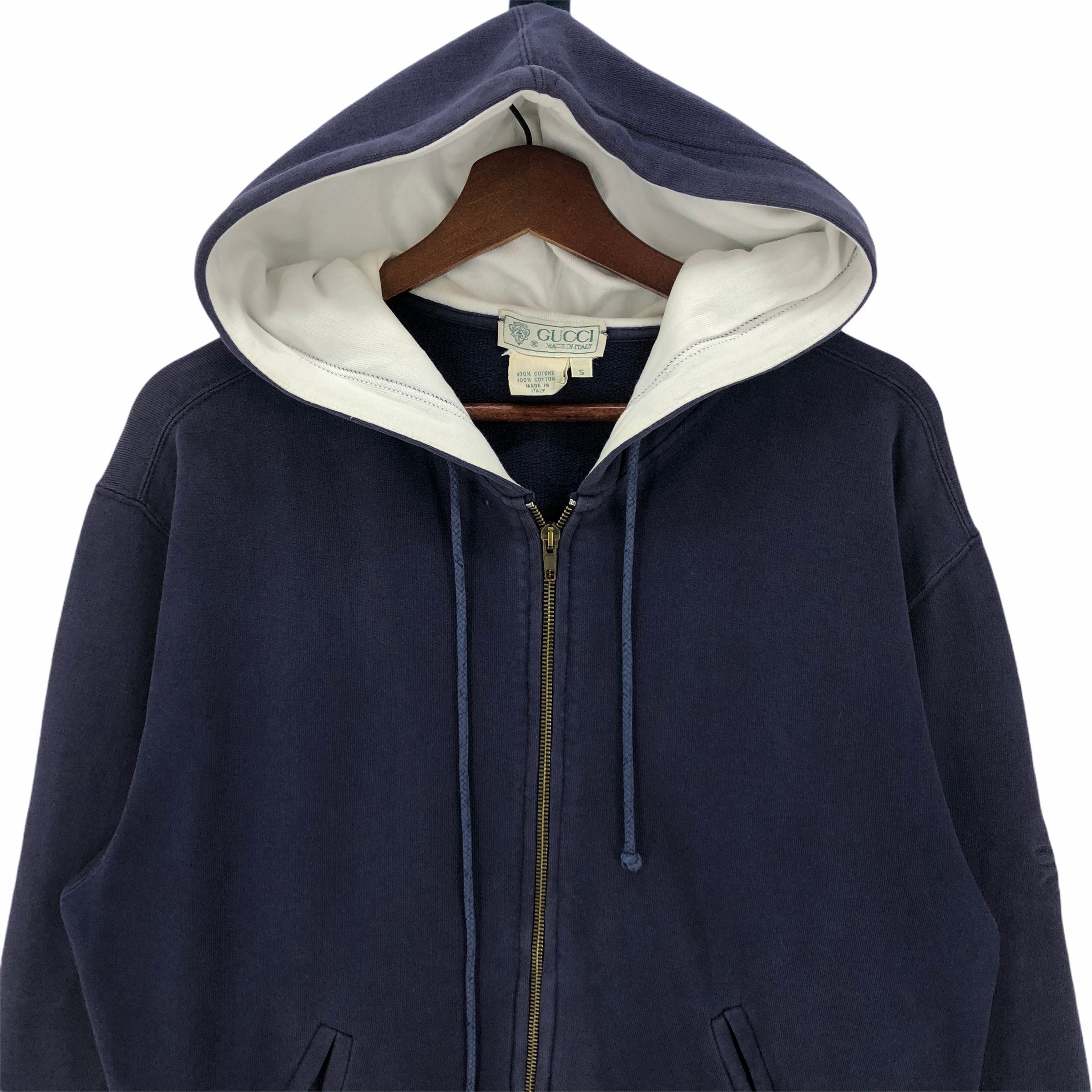 Vintage Gucci Zip up Hoodie Sweatshirt Small Logo Embroidery Vintage Gucci Zip up Hoodie Sweatshirt Small Logo Embroidery