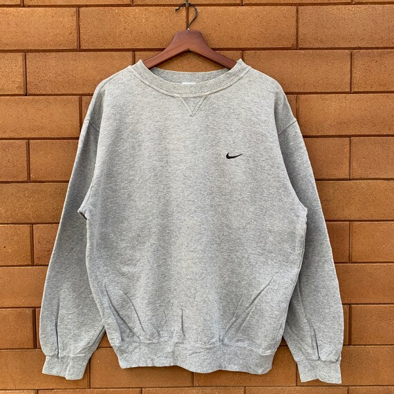 Vintage Grey Nike Swoosh Sweatshirt Small Logo Embroidery - Etsy