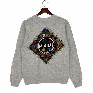 Vintage 80’s Maui & Sons Sweatshirt Crewneck Distressed Ripped Grunge Boho Hippie Maui And Sons Pullover Jumper