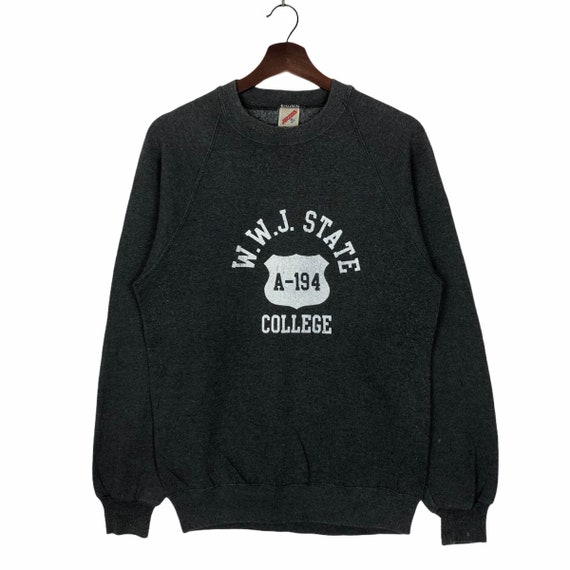 Vintage 80’s WWJ State College Sweatshirt Crewnec… - image 1