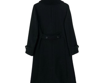 ジャケット・アウター y's long jacket wool fulle black 3size Yohji Yamamoto Wool Shawl Collar Long Coat - Y'S - Made in