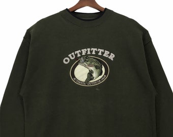 Sweat Brodé Vintage C&B Sports Pêche - Taille XL - Années 90 USA