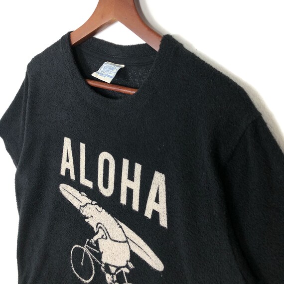 Vintage Aloha Surf Tee  Hogg Riding Bicycle Surf … - image 3