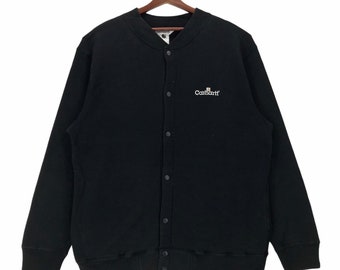 Sudadera vintage Carhartt con botones a presión: logotipo bordado, talla XL