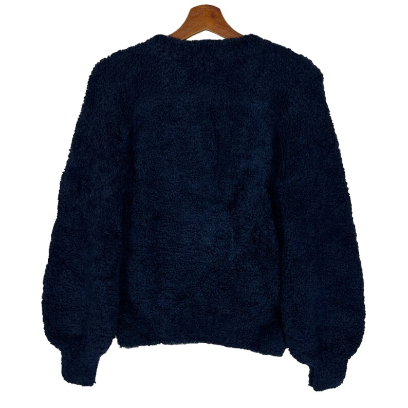 Chanel CC Navy Wool Teddy Sweater Size 40 image 5