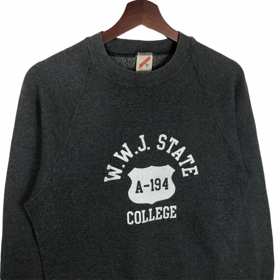 Vintage 80’s WWJ State College Sweatshirt Crewnec… - image 4