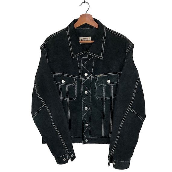 Diesel Cow Leather Jacket - Black Western Style (XLarge)