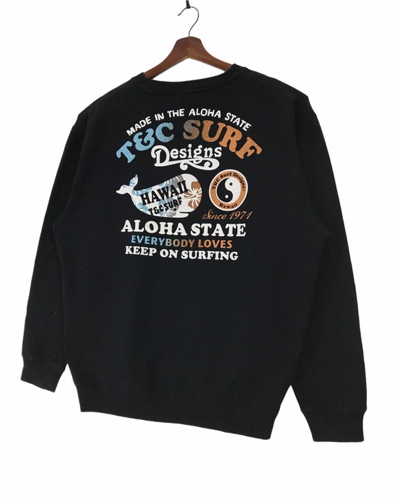 Vintage T&C Surf Aloha State Design Sweatshirt Cr… - image 5