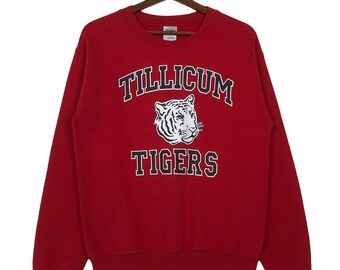 Vintage Tillicum Tigers Sweatshirt Rundhalsausschnitt Gr. S
