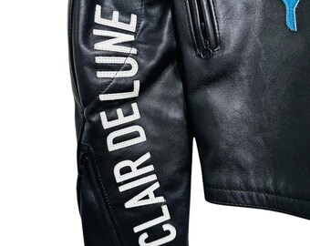 Very Rare!! Vanson Leather Clair De Lune Skeleton Bones Jacket