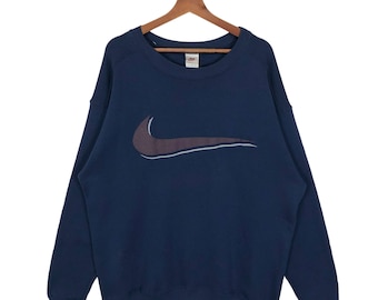 Vintage Nike Big Swoosh Sweatshirt L Size Grey Colour - Etsy