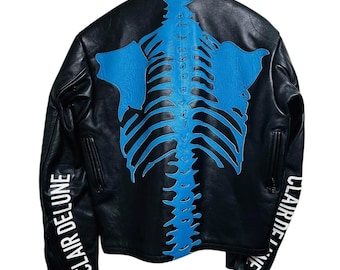 三代目 J Soul Brothers - XL CLAIR DE LUNE × VANSON Leather Jac Clair De Lune X Vanson Bones Leather Biker Jacket | Trendy