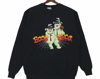 Vintage 90s Boos bros Halloween Crewneck Sweatshirt Spellout Boos Bros Pullover Jumper Large Size Vintage Sweatshirt.