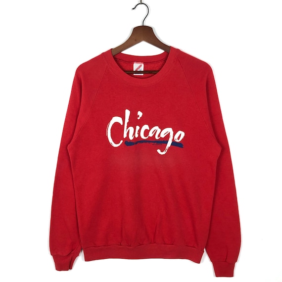 Vintage 80’s Chicago Sweatshirt Raglan Sweatshirt… - image 1