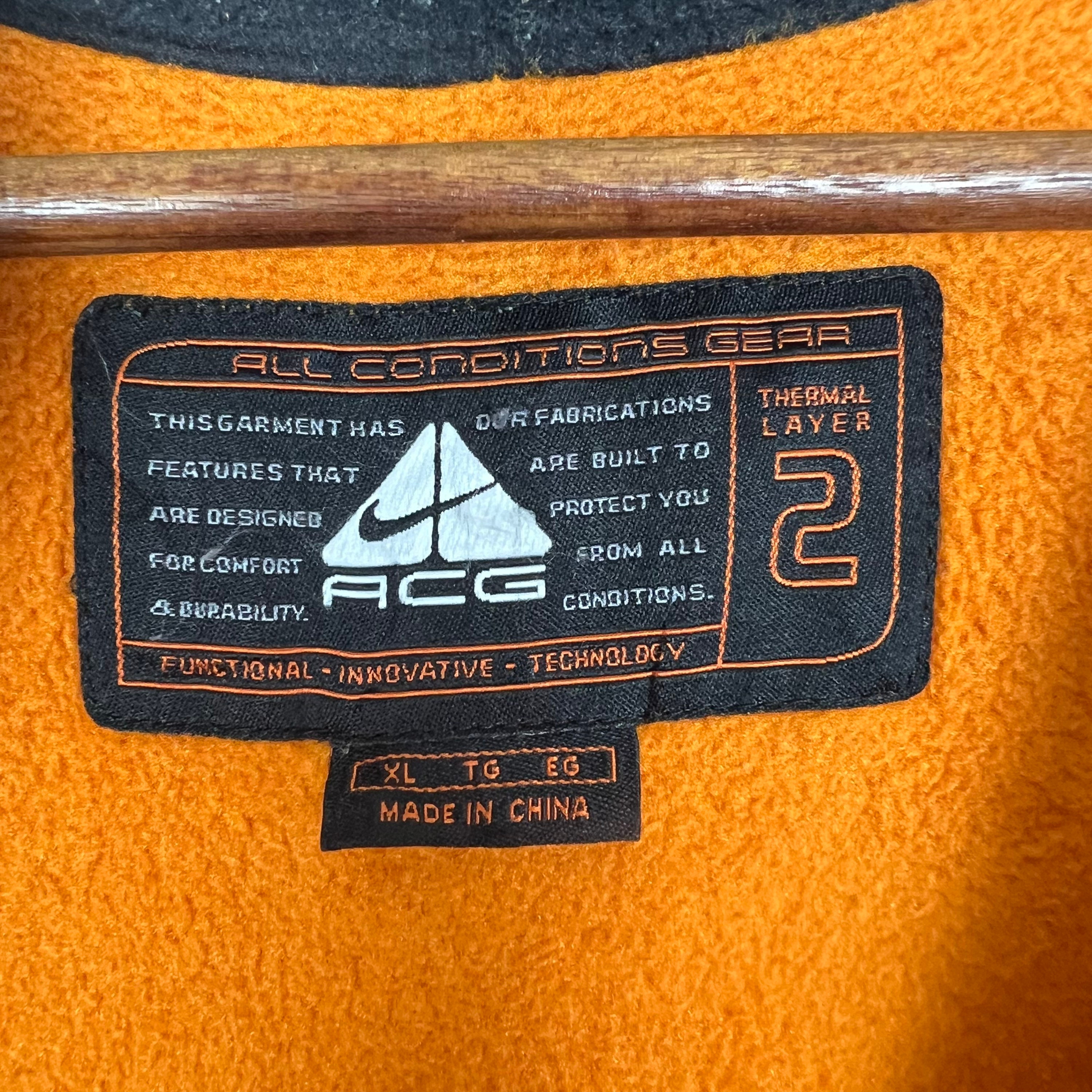 Vintage Nike ACG Fleece Jacket Nike ACG Orange Half Zip Vintage Nike ACG Fleece Jacket Nike ACG Orange Half Zip