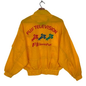 Vintage Fuji Television Formula 1 Grand Prix Windbreaker Jacket Size Large