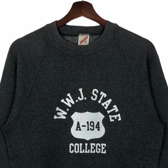 Vintage 80’s WWJ State College Sweatshirt Crewnec… - image 2