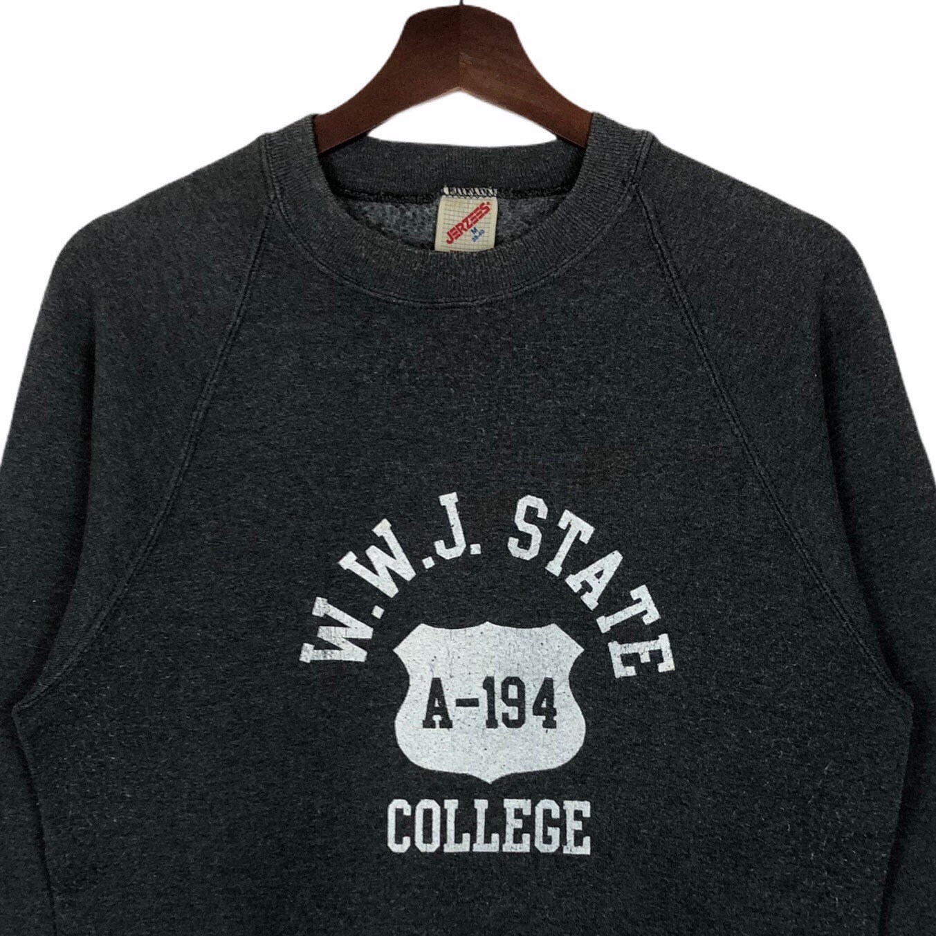 Vintage 80s WWJ State College Crewneck Sweatshirt (size Medium)