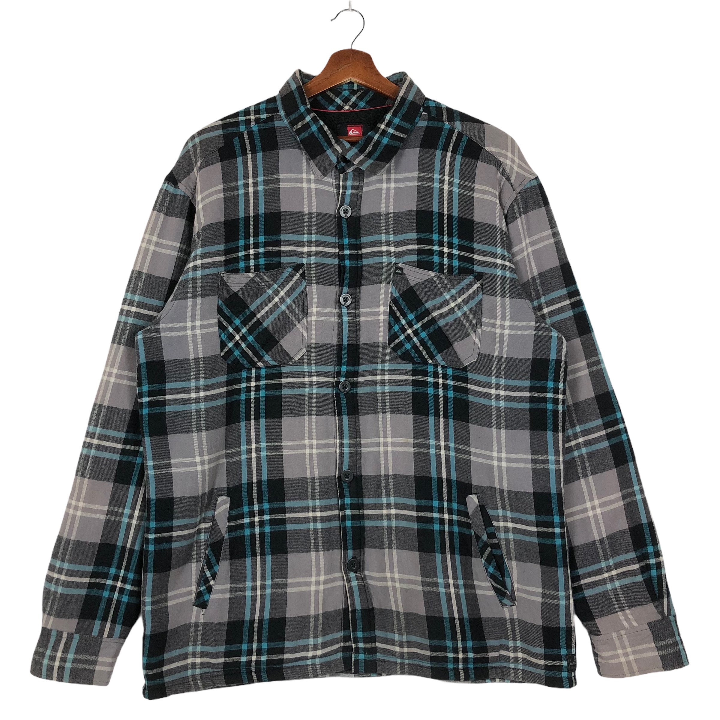 Vintage Quiksilver Cotton Flannel Shirt Coat Size Fit Large - Etsy