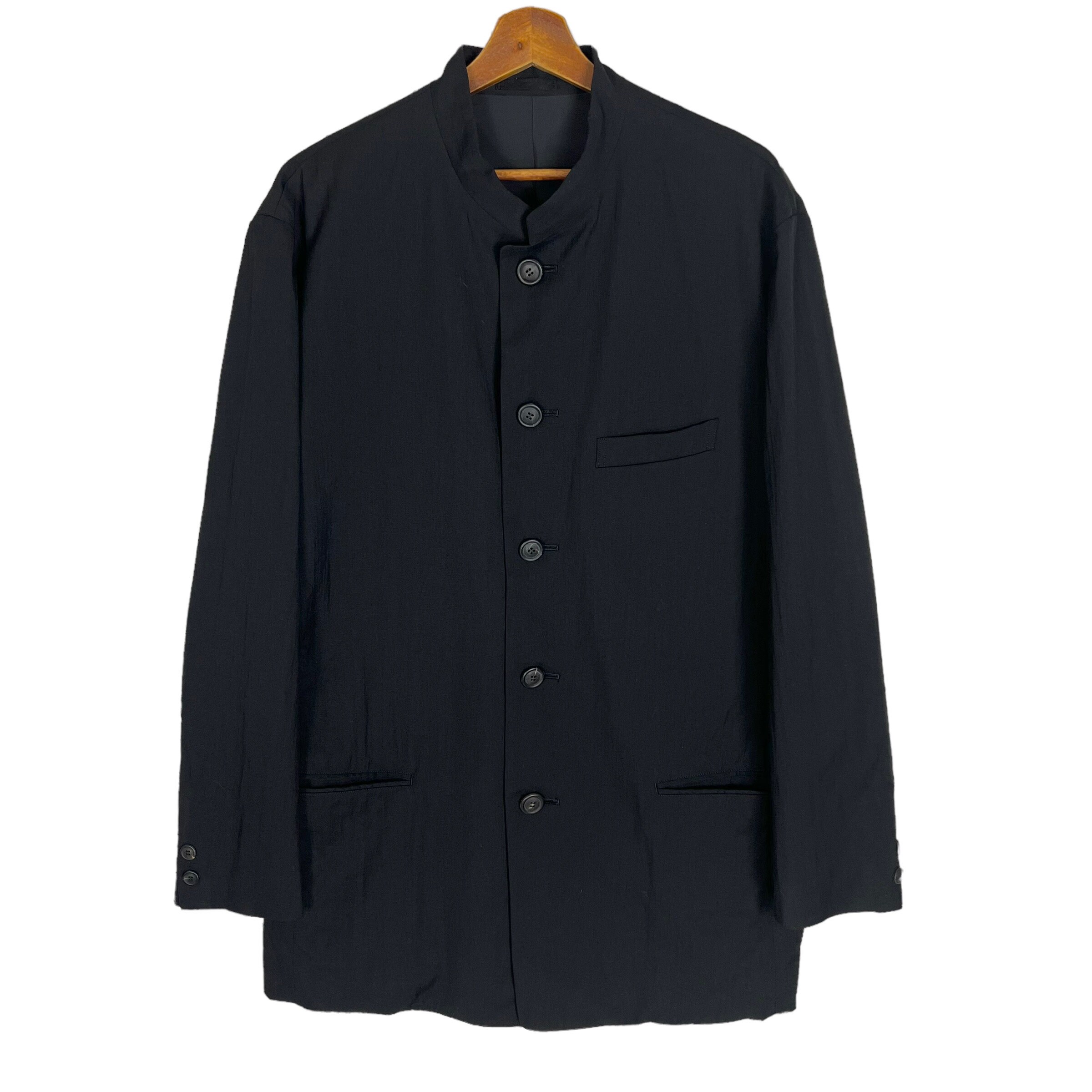 ISSEY MIYAKE 90S/Mao Collar Jacket/M/Wool/Nvy/Oal13025 Men's