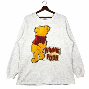 Vintage 90s Disney Winnie The Pooh Sweatshirt Crewneck Made In USA Big Logo Pullover Jumper Size M