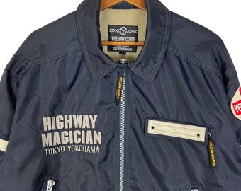 YELLOW CORN HIGHWAY MAGICIAN ジャケット LL Vintage 90s Yellow Corn Motor Sports Equipment Tokyo