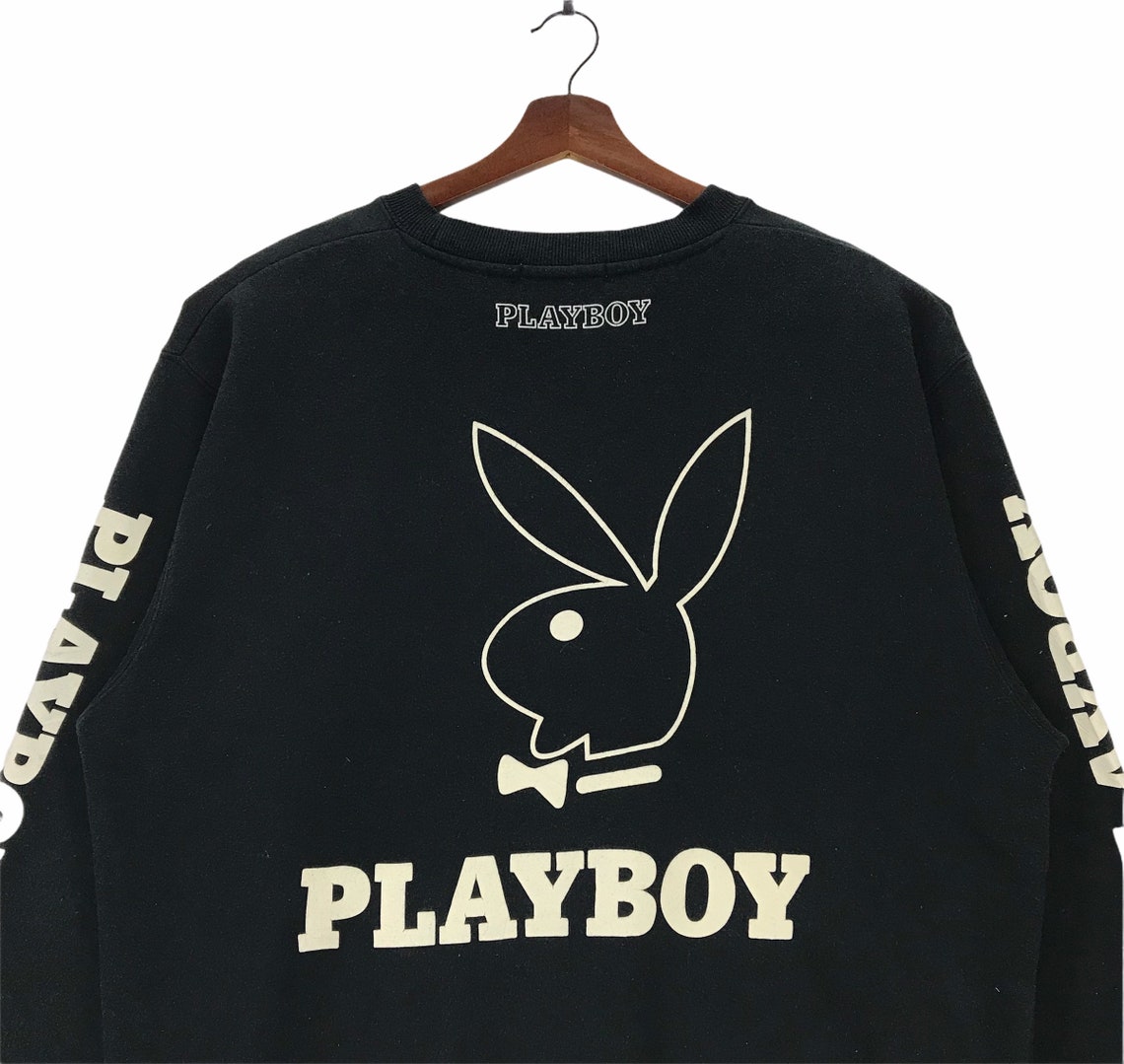 Playboy Sweatshirt Crew Neck Big Logo Playboy Bunny Sweatshirt Etsy