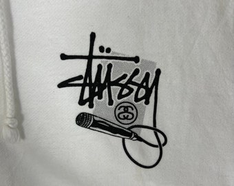 Vintage Stussy Zip up Hoodie Sweatshirt - Mega Mix Design, Size