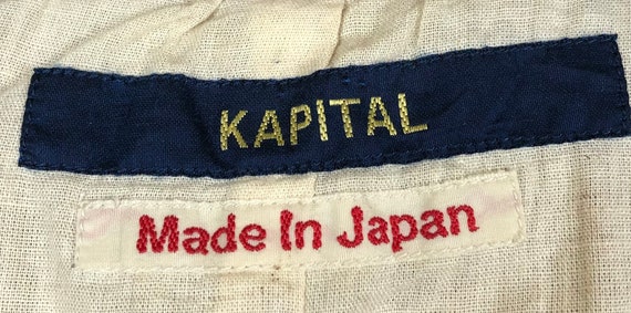 たね様 売約済 KAPITAL リネンコットン コート 英字柄 トグル