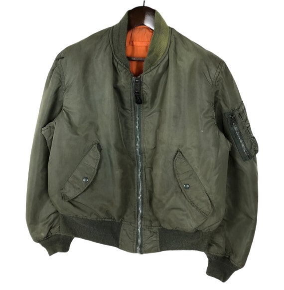 80s 90s ALPHA INDUSTRIES MA-1 L USA製 Vintage 90s Alpha Industries MA-1 Reversible Bomber Jacket