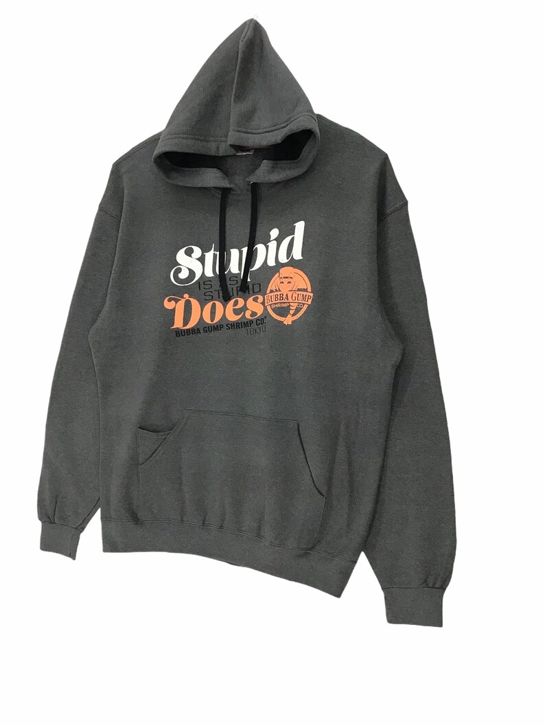 Vintage Bubba Gump Shrimp Company Hoodie Sweatshirt Printed Spellout XLarge Size Vintage Shirt.