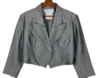 Vintage Christian Dior Boutique Wild Silk Crop Jacket - Size 42