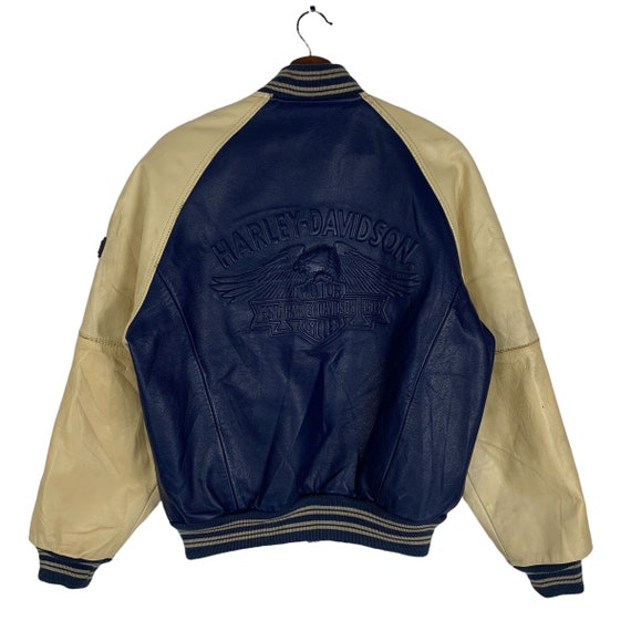 Vintage 90's Harley Davidson Bomber Leather Jacket Size Small - Etsy