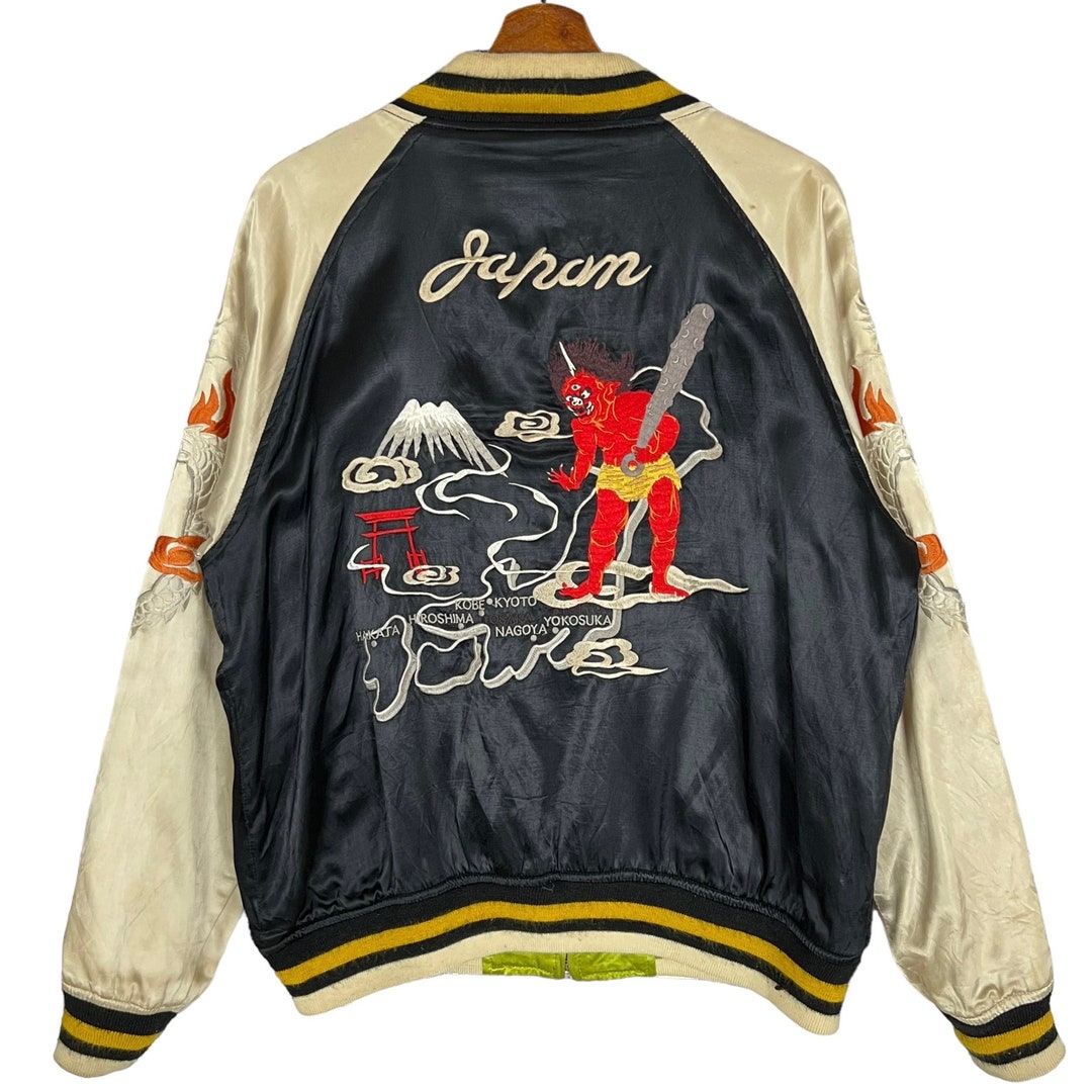 JAPAN JACKET souvenir jacket スカジャン Vintage Japan Souvenir Sukajan Embroidered Eagle Bomber