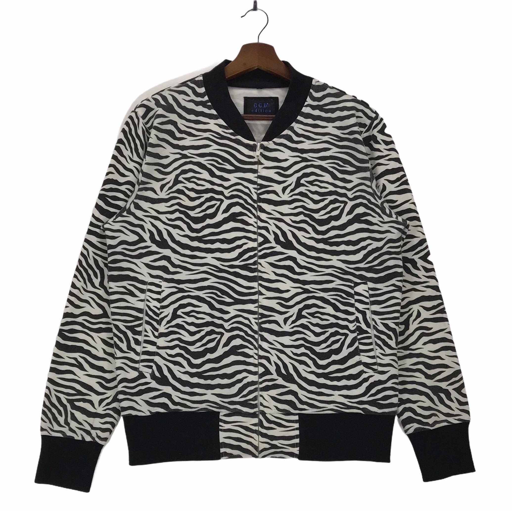 Vintage GGD Edition Zebra Print Zip-up Jacket - Medium, Made in
