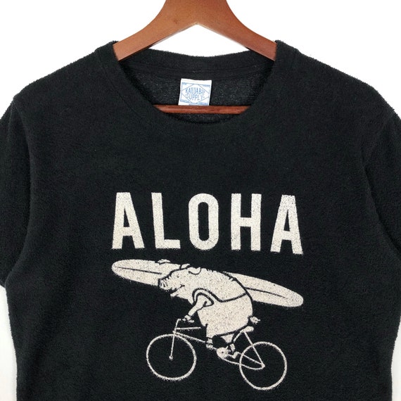 Vintage Aloha Surf Tee  Hogg Riding Bicycle Surf … - image 2