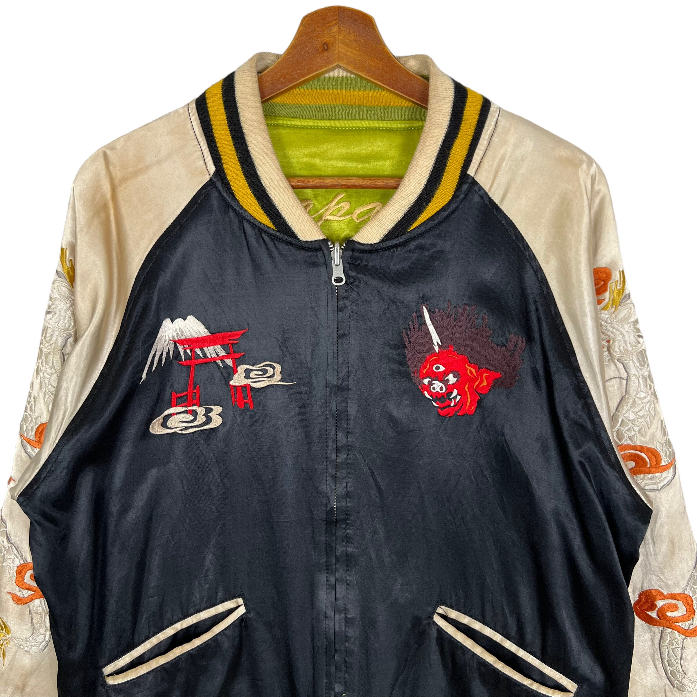 Vintage Houston Japan Souvenir Sukajan Satin Jacket Size