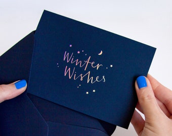 Winter Wishes Christmas Card | Holographic