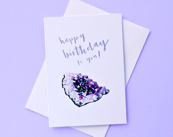 February Birthstone Birthday Card | Amethyst