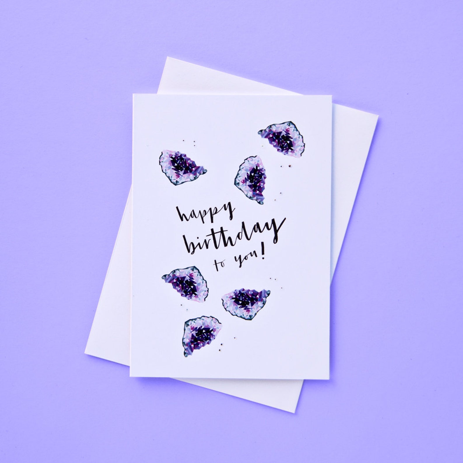 February Tiny Birthstones Birthday Card Amethyst - Etsy