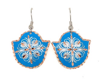 Basket Earrings - Sky Blue